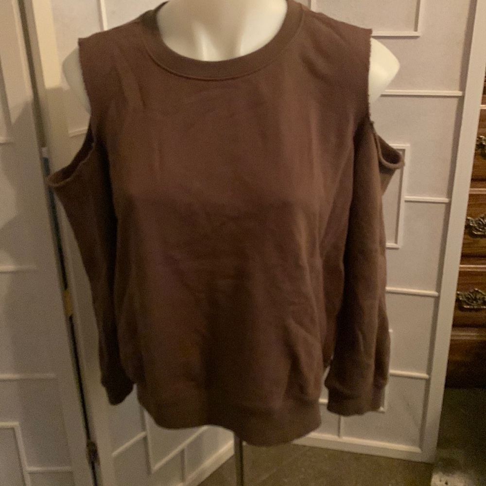 Forever 21 Brown Sweatshirt with shoulders cut out
